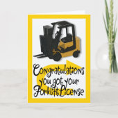 Gefeliciteerd met uw heftrucklicentie kaart (Voorkant)