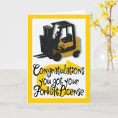 Gefeliciteerd met uw heftrucklicentie kaart (Gele Bloem)