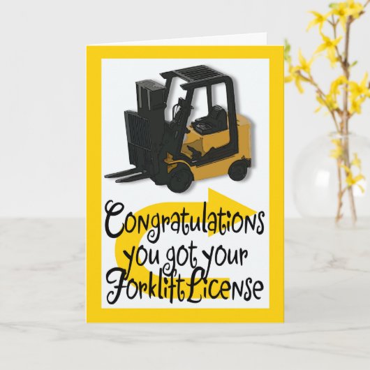 Gefeliciteerd met uw heftrucklicentie kaart (Gele Bloem)