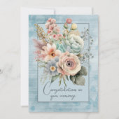 Gefeliciteerd met uw huwelijk bloemenboeket notitiekaartje (Voorkant)