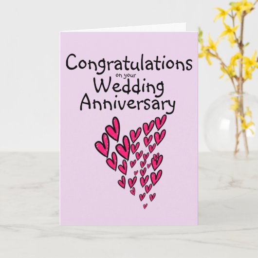 Gefeliciteerd met uw huwelijksverjaardagskaart kaart (Gele Bloem)