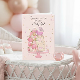 Gefeliciteerd met uw kleine meisje kaart