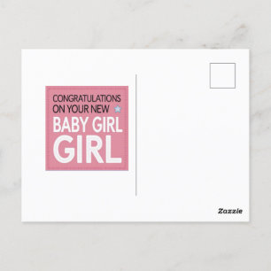 Gefeliciteerd met uw nieuwe baby meisje briefkaart