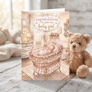 Gefeliciteerd met uw nieuwe baby meisje kaart