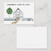 Gefeliciteerd met uw nieuwe Home Kaart Waterverf Notitiekaartje (Voorkant / Achterkant)