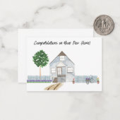 Gefeliciteerd met uw nieuwe Home Kaart Waterverf Notitiekaartje (Voorkant / Achterkant in situ)