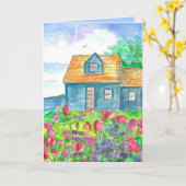 Gefeliciteerd met uw nieuwe Home Lake Cottage Kaart (Gele Bloem)