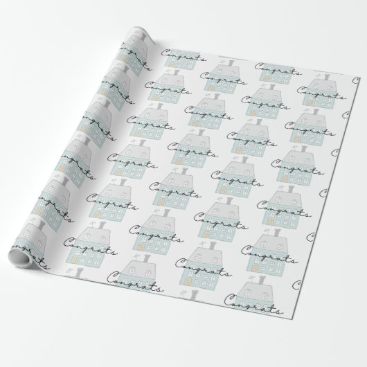 Gefeliciteerd met uw nieuwe Home Wrapping Paper Cadeaupapier (Uitgerold)