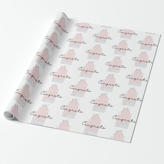 Gefeliciteerd met uw nieuwe Home Wrapping Paper Cadeaupapier (Uitgerold)