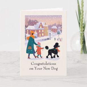 Gefeliciteerd met uw nieuwe hond Cute Poodle Kaart