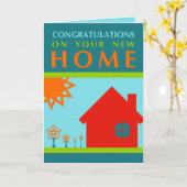 Gefeliciteerd met uw nieuwe huis (Crayola Shapes) Kaart (Gele Bloem)