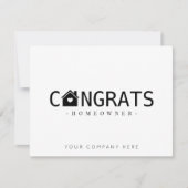 Gefeliciteerd met uw nieuwe huis Eigenaar Vastgoed Kaart (Voorkant)