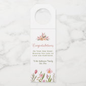 Gefeliciteerd met uw nieuwe huis Floral Waterverf Flessenhanger (Voorkant)