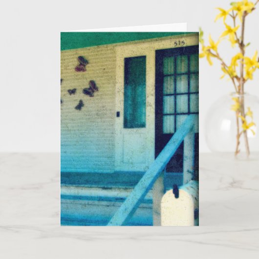 Gefeliciteerd met uw nieuwe huis, front-porch grun kaart (Gele Bloem)