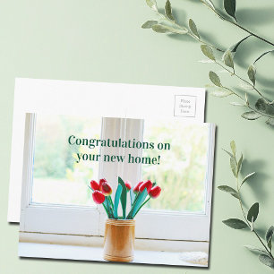 Gefeliciteerd met uw nieuwe huis huisopwarmingsfee briefkaart