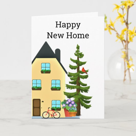 Gefeliciteerd met uw nieuwe huis kaart (Gele Bloem)