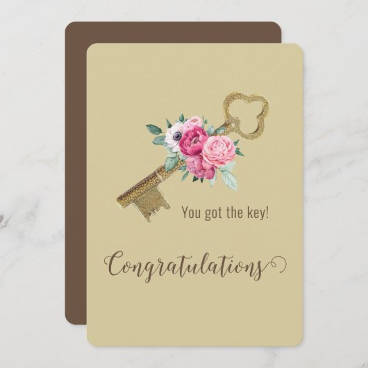 Gefeliciteerd met uw nieuwe huis makelaar klanten kaart (Voorkant / Achterkant)