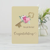 Gefeliciteerd met uw nieuwe huis makelaar klanten kaart (Staand voorkant)