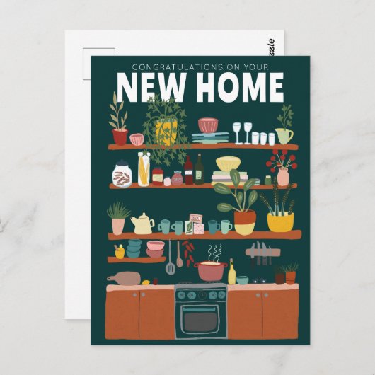 GEFELICITEERD MET UW NIEUWE HUIS VERHUIZEND Mooie  Briefkaart (Voorkant / Achterkant)