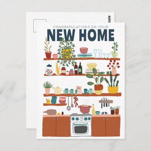 GEFELICITEERD MET UW NIEUWE HUIS VERHUIZING Mooie  Briefkaart (Voorkant / Achterkant)