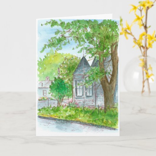 Gefeliciteerd met uw nieuwe huis Victoriaans huis Kaart (Gele Bloem)