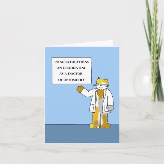 Gefeliciteerd met uw opleiding tot Dr. Optometry Kaart (Voorkant)