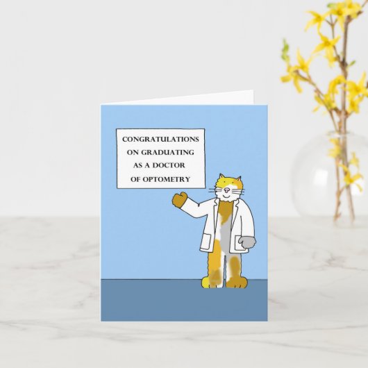 Gefeliciteerd met uw opleiding tot Dr. Optometry Kaart (Gele Bloem)