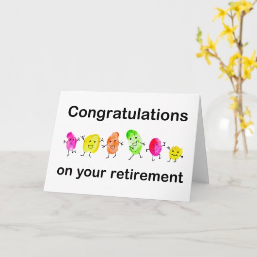 Gefeliciteerd met uw pensioen van de vingerafdruk  kaart (Gele Bloem)