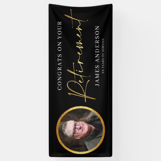 Gefeliciteerd met uw Premier Photo + Gold Script Spandoek (Verticaal)