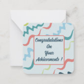 Gefeliciteerd met uw prestaties! notitiekaartje (Voorkant)