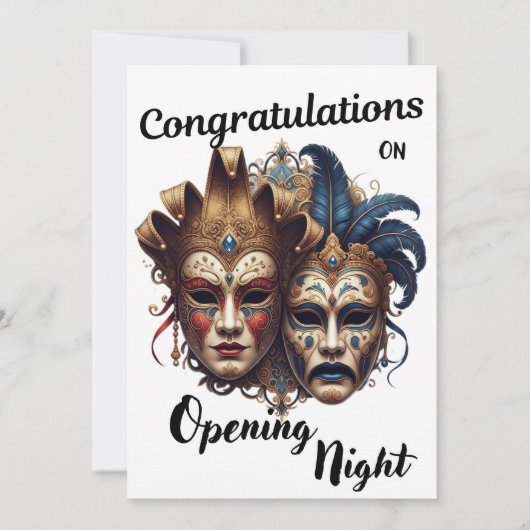 Gefeliciteerd met uw theater openingsavond bedankkaart (Voorkant)