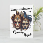 Gefeliciteerd met uw theater openingsavond bedankkaart (Staand voorkant)