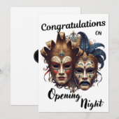 Gefeliciteerd met uw theater openingsavond bedankkaart (Voorkant / Achterkant)