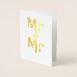 Gefeliciteerd met uw trouwdag meneer en meneer folie kaarten