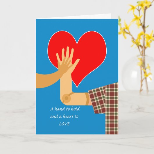 Gefeliciteerd met uw vader met de prothesehandleid kaart (Gele Bloem)