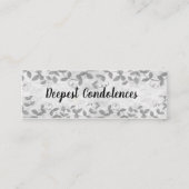 Gefeliciteerd met uw verjaardag/diepste condoleanc mini visitekaartje (Voorkant)