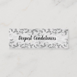 Gefeliciteerd met uw verjaardag/diepste condoleanc mini visitekaartje