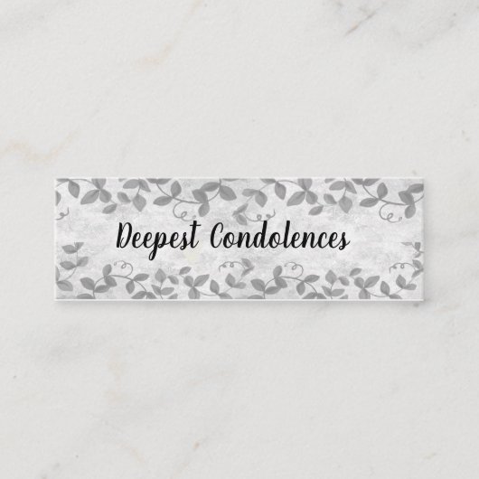 Gefeliciteerd met uw verjaardag/diepste condoleanc mini visitekaartje (Voorkant)