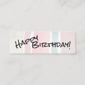 Gefeliciteerd met uw verjaardag/diepste condoleanc mini visitekaartje (Achterkant)