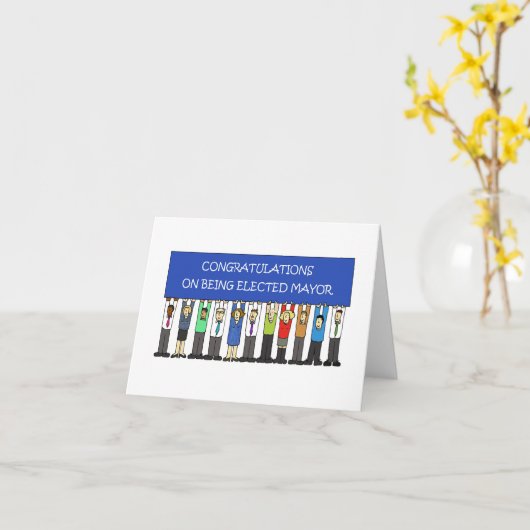 Gefeliciteerd met uw verkiezing tot burgemeester kaart (Gele Bloem)
