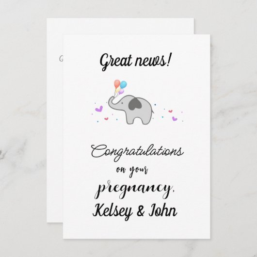 Gefeliciteerd met uw zwangerschap, aanpassen feestdagenkaart (Voorkant / Achterkant)