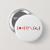 Gefeliciteerd met Valentijnsdag (´・ω・｀) (*´∇｀*) ♡( Ronde Button 5,7 Cm (Voorkant /achterkant)