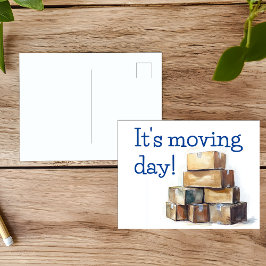 Gefeliciteerd met verhuisdag briefkaart