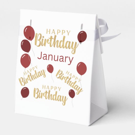 Gefeliciteerd met verjaardag Januari verjaardagen Bedankdoosjes (Achterkant)