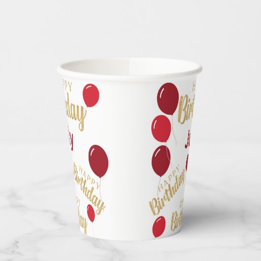 Gefeliciteerd met verjaardag Juli Birthdays Paper  Papieren Bekers (Links)