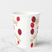 Gefeliciteerd met verjaardag Juli Birthdays Paper  Papieren Bekers (Rechts)