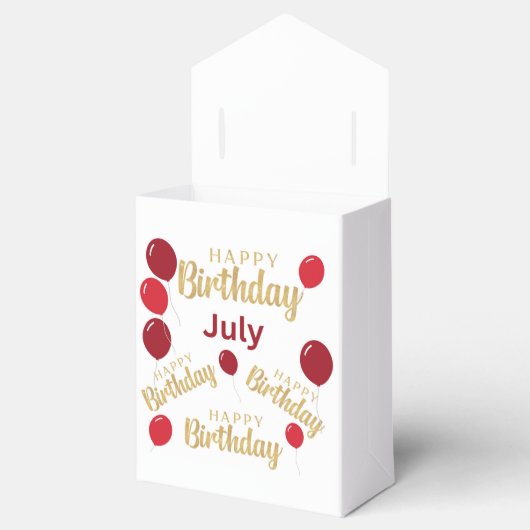 Gefeliciteerd met verjaardag Juli verjaardagen Bedankdoosjes (Geopend)