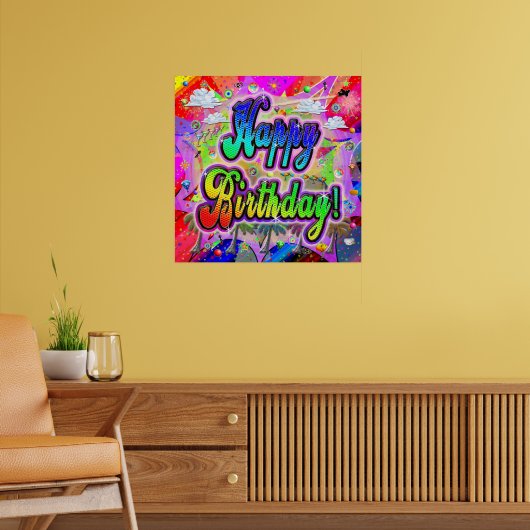 Gefeliciteerd met Verjaardag Vista Poster (Woonkamer 2)