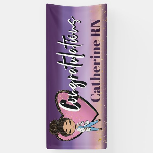 Gefeliciteerd met verpleegkundige op school spandoek (Verticaal)