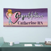 Gefeliciteerd met verpleegster op school spandoek (Beurs)